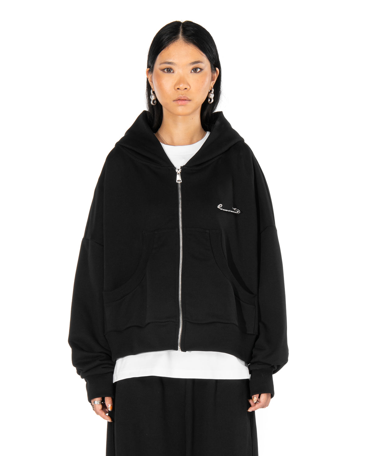 BROKENHEART Black Zip Hoodie | Blowhammer, color_black